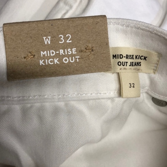 Madewell Kick Out Jeans Mid Rise Ankle Length Pure White NWT 32 - Picture 8 of 13
